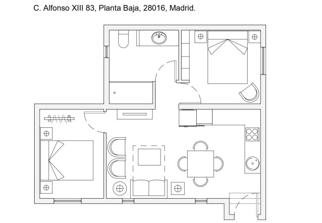 Apartamento en Madrid - M (AXIII83) Apartamento con jardín Hispanoamérica